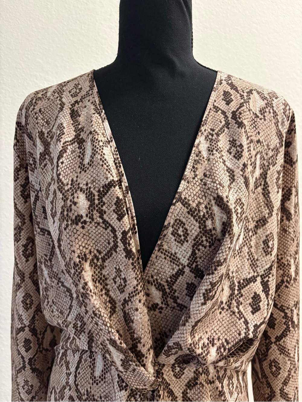 Snake Print Mini Dress with Front Twist - Picture 2 of 4